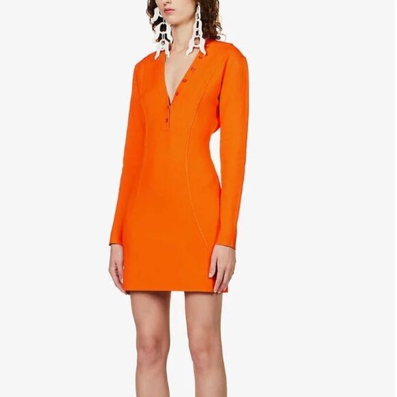 FRAME x Julia Sarr Jamois - Cut-Out Stretch-Woven Mini Dress - Picture 1 of 7